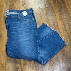 J. Crew vintage straight lightly distressed jeans with frayed hemline size 37